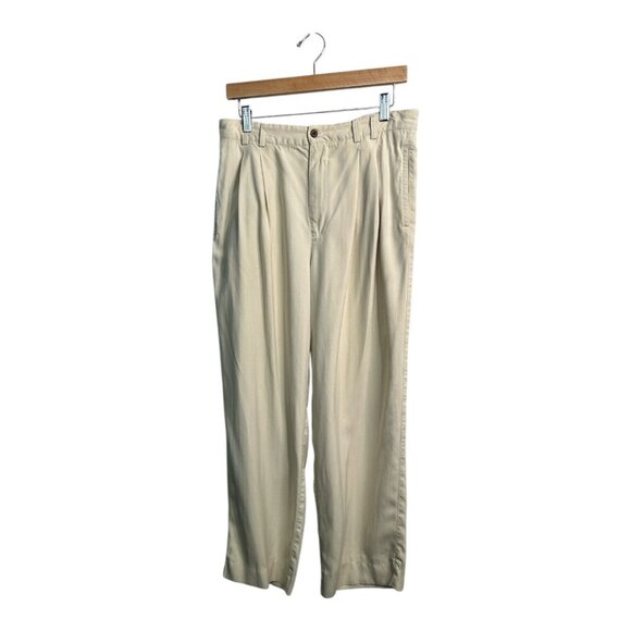 JOSEPH & FEISS Mens Tan SILK Pleated Dress/Casual Slacks Pants Sz 34/29 Vacation - Picture 12 of 12